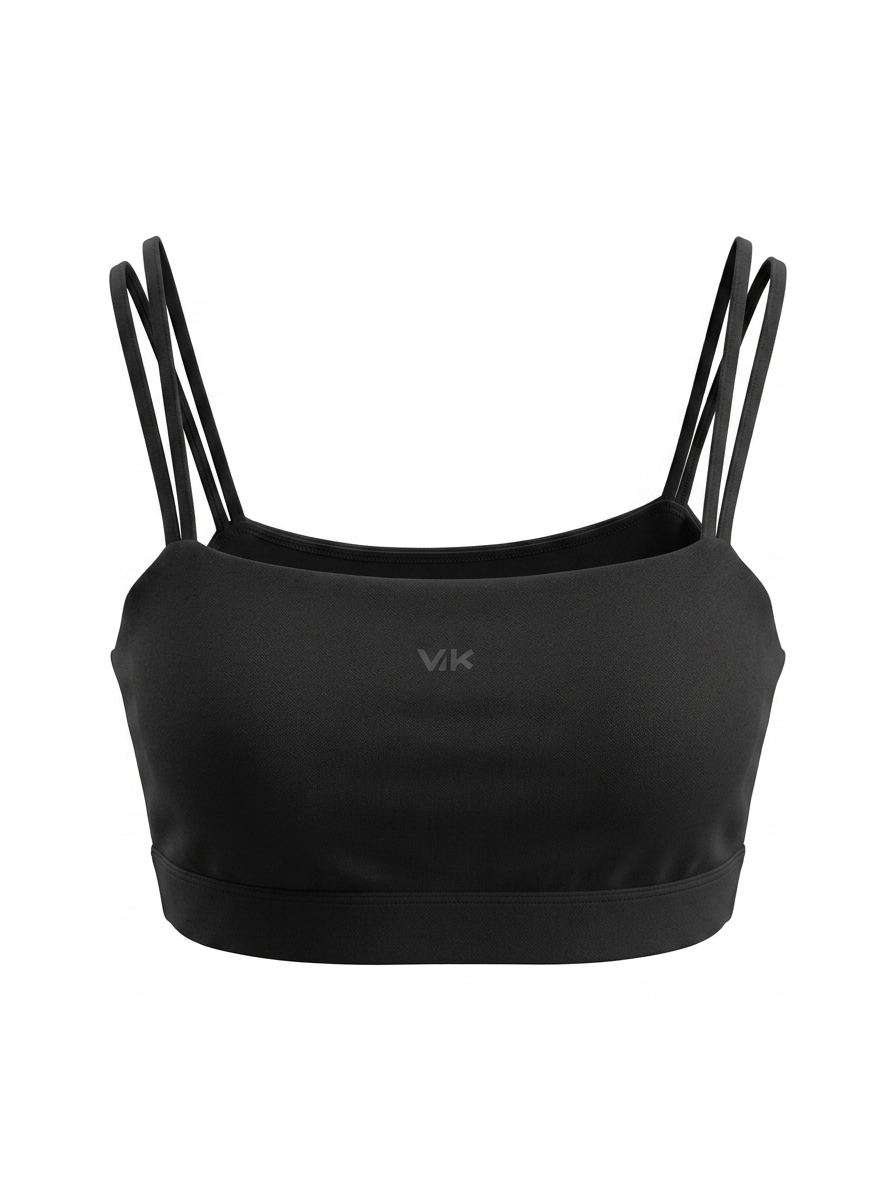 Top Strap Negro Minimalista de Tirantes Múltiples