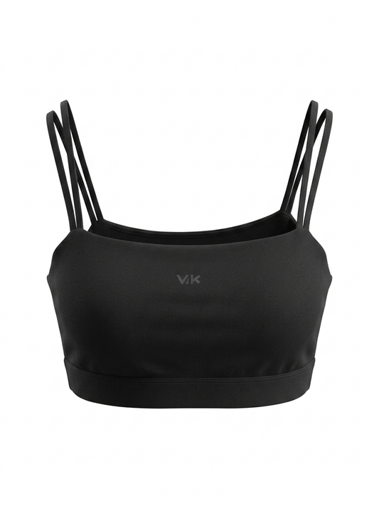 Top Strap Negro Minimalista de Tirantes Múltiples